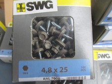 100 Stück Marken Trapezblech Bohrschrauben 4,8x25mm RAL 7006 Beigegrau  Kreg