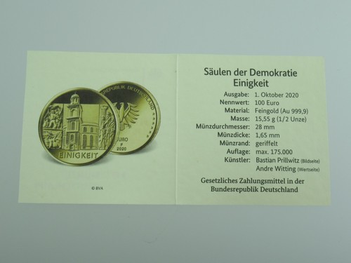 100 euro goldmünze 2020 - euro,