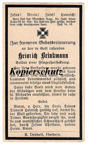 Sterbebild soldat - sterbebild,