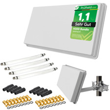 Sat Flachantenne H30D4+ mit Fensterhalterung Digital Quad Sat Anlage für 4TV