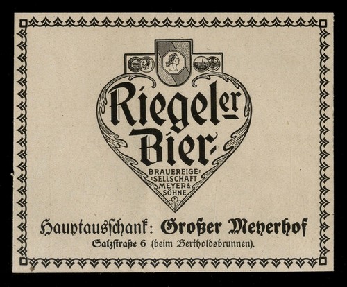 Alte werbung 1925 riegel bier - 1925,