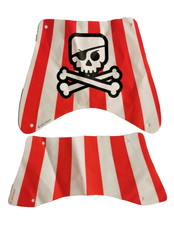 LEGO® Schiffs Segel Piratenschiff Stoff Rot Weiß Totenkopf  7075