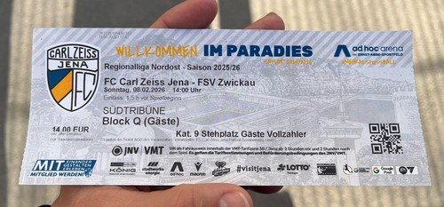 Used ticket carl zeiss jena - used, fc