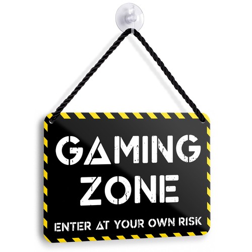 Gaming zone schild 18x12cm - gaming,