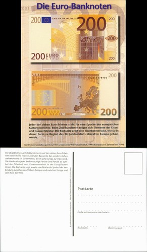 Ansichtskarte geldscheine - ansichtskarte,