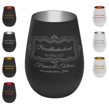 Personalisiertes Hochzeitsjubiläum Windlicht Glas Gravur Namen Datum Geschenk