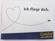 Werbe-Aufkleber Condor Ich fliege dich Fluggesellschaft Charter Lufthansa 90er