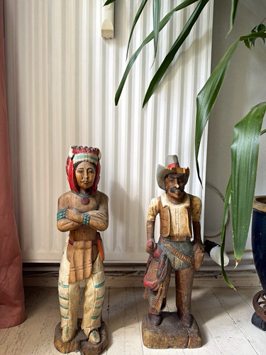 Handbemalte holzfiguren - 2x,