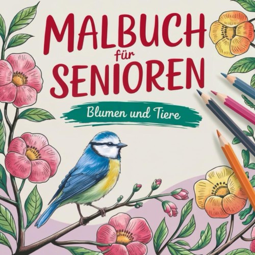Malbuch senioren große blumen - senioren,