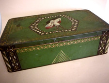 Große patriotische Blechdose "Hansi - Kakao Schokolade Pralinen Otto Krüger"