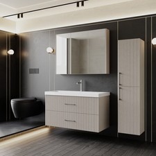 Badmöbel-Set 60/80/100 cm – Badezimmerschränke, Keramikwaschbecken, Hochschränke