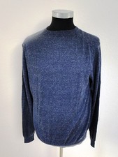 Signum Pullover Herren Langarm Dunkelblau Unifarben Baumwolle Gr. M