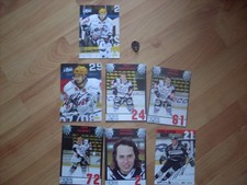 LÖWEN FRANKFURT PIN +7X AUTOGRAMMKARTEN ,GEBRAUCHT