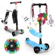 Faltbar Kinder Roller LED Räder Kinderscooter Dreiradscooter Scooter Cityroller