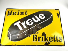 Email Schild Emaille Heizt Treue Briketts  Werbeschild  50x73cm Metall Mä-74