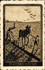 Ak Landwirtschaft, Pflug, Pferd, Bauer, Kind - 4192866