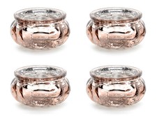 4 Teelichtgläser 6x3cm Kerzenhalter Windlicht Hochzeit Weihnachten Tischdeko