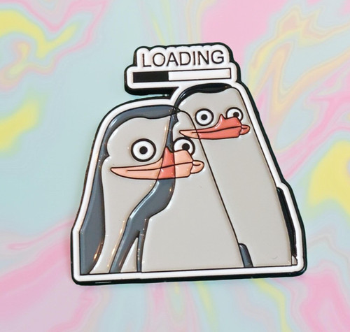 Loading penguin meme enamel - loading,