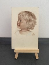 Vintage Postkarte Kinderköpfe, Lotte Herrlich, kleines blondes Mädchen, 1941