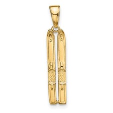 14k Gelbgold 3-D Schnee Ski