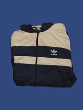 Adidas Originals Jacke XL Zip Kapuze Vintage 80er 90er Windbreaker Weiss