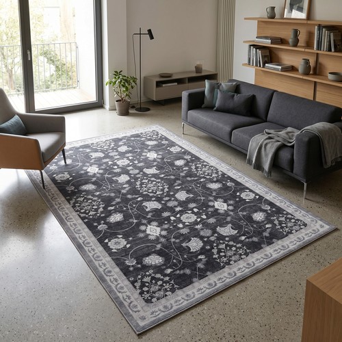 Waschbarer teppich schwarz - teppich,