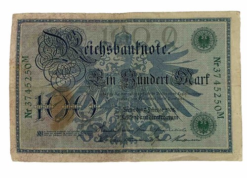 100 reichsmark 1908 - 100, 07.02.1908