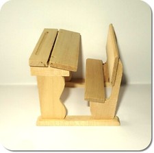 Miniatur Schulbank, Bank- und Tisch-Kombi, alter Stil, Neu