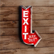 Blechschild Red Exit Vintage