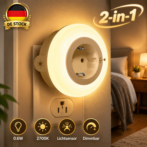 Led steckdosenlampe warmweiß - led,