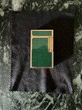 S.T DUPONT Feuerzeug grün vergoldet