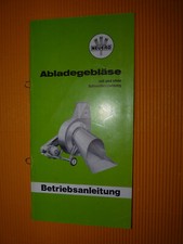 Neuero betriebsanleitung abladegebläse mit schneidvorrichtung 1973