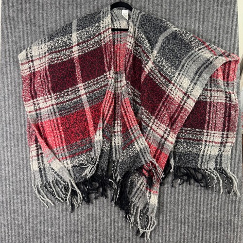 Woolrich plaid fringe poncho - plaid,