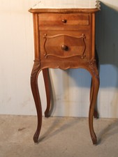 KM 399 Schöner Gründerzeit Nachttisch Nussbaum Frankreich um 1900 Marmor Antik