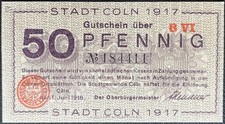 50 Pfennig  Stadt Köln 1918