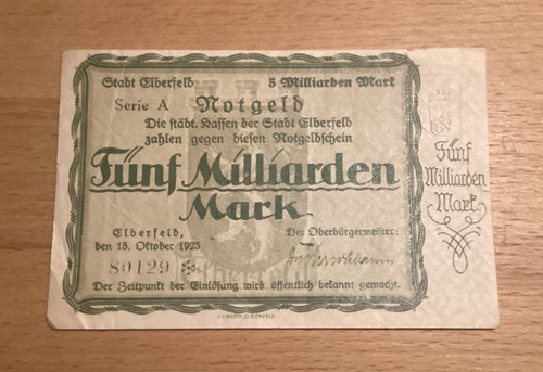 Notgeld fünf milliarden - notgeld,