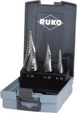 Ruko HSS Stufenbohrer Satz 3-tlg. Next Generation, Gr. 09-1-2, in RoseBox