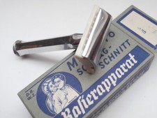 MULCUTO Solingen Alter Rasierer Schrägschnitt Inclined head DE 1/2 Met.Razor WW2