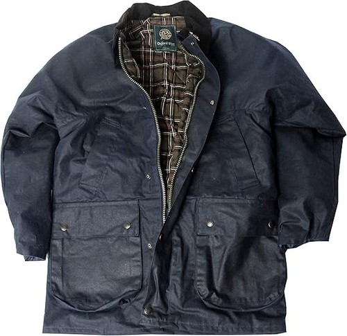 Wachsjacke herren blau kapuze - blau,
