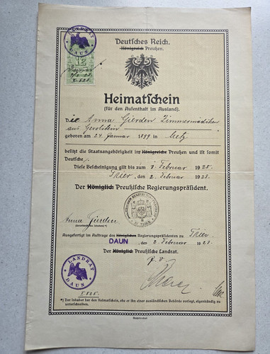 Deutsches reich heimatschein - reich,