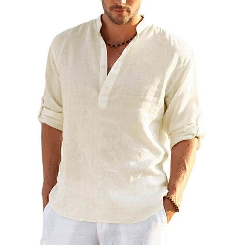 Herren leinen optik hemd tops - herren,
