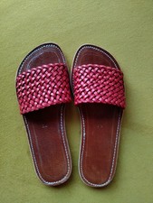 Leder-Pantoletten geflochten