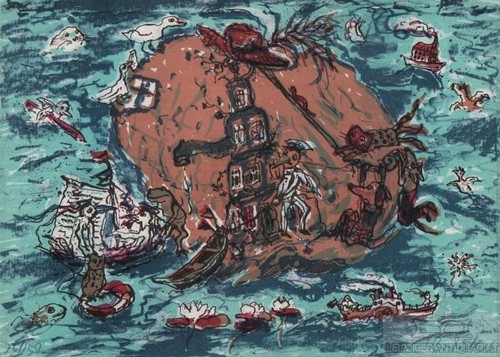 Lithographie insel bodecker - lithographie:,