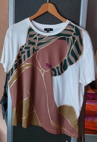 Tshirt weiß mit auftdruck - weiß,