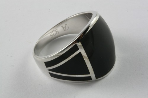 Masssiver herrenring schwarzer - herrenring,