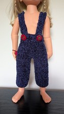 Puppenkleidung Trägerhose für ca. 45 cm schlanke Puppe Handarbeit - ohne Puppe