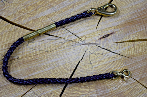 Wallet chain leder - leder, messing