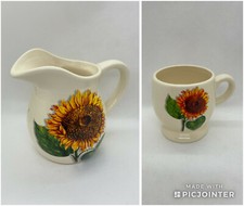 Keramik krug mit sonnenblume - keramik,