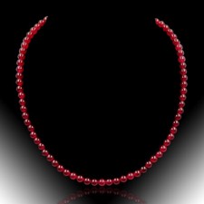 BAILYSBEADS Rubin Halskette Kette Collier 6mm Hochzeit Geschenk Damen