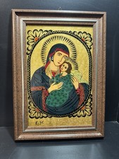 Hinterglasmalerei madonna mit - madonna,